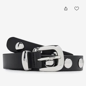 Madewell Western Studded Leather Belt Silver, sz X-SMALL